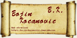 Bojin Kocanović vizit kartica